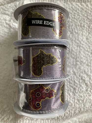 3 Wired Ribbon 1 1/2â 1.5 Inch Africa Black History Month One Together Lavender