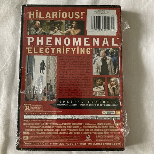 BRAND NEW Bird Man DVD Unexpected Virtue Of Ignorance Galifianakis Keaton