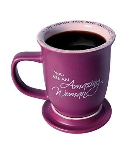 NEW Amazing Woman 14Oz Mug And Coaster/lid Ceramic Large Coffee Or Tea Cup Dusky