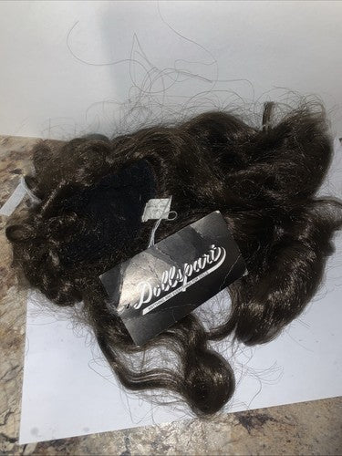 NEW Dollspart Doll Wig Long Curly Size 12 Dark Brown Ringlets Curls 01035