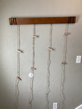 NEW 36â X 3 1/2â Hanging Wood & Hessian Rope Hat Rack Card Photo Display Clips