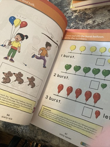 2 BOOK LOT: Kindergarten Math + 100 Sight Word Mini-Books Essential Sight Words
