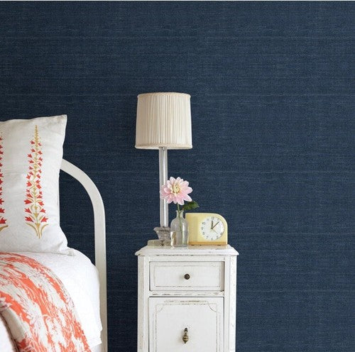 Kenneth James Wallpaper Roll 24 ft x 36" Peelable Double Roll Non-pasted Navy