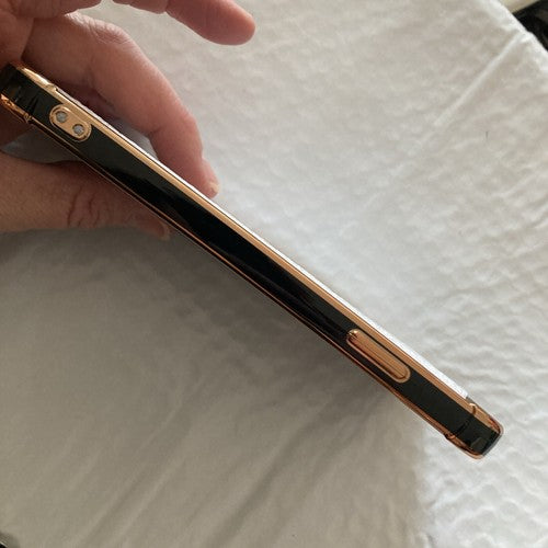 NEW Bling Plating Heart Love TPU Case w/Wristband For iPhone XS Max Black Gold