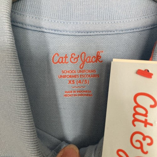 Boys' Short Sleeve Pique Uniform Polo Shirt - Cat & Jack Light Blue XS 4/5