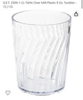 12-Pack Tahiti Clear Heavy Duty Plastic 9 Oz. Tumbler Cups re-useable Party Kids
