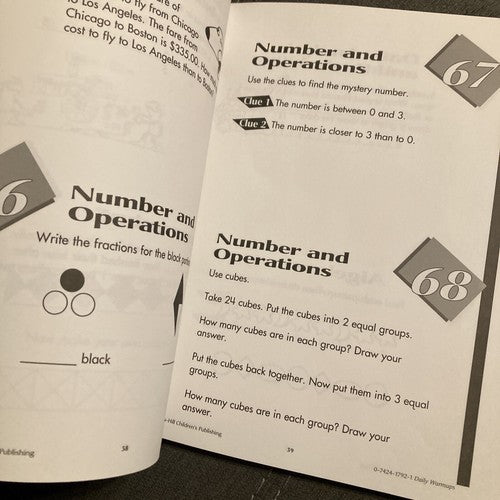 Daily Warm Ups Math Problems & Puzzles Grade 2 Paperback Work Book Paperback