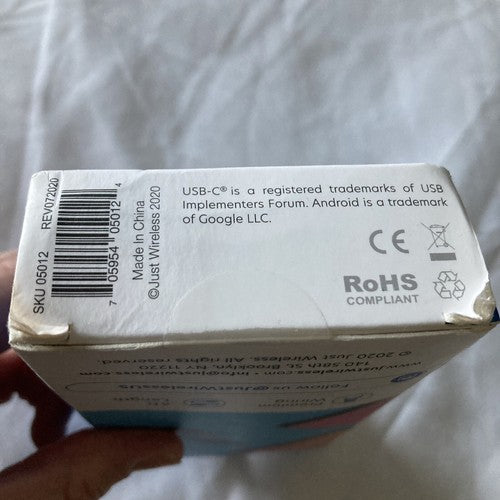 Just Wireless USB-C to USB 6ft Cable Model 05012 For Android New Sealed Box