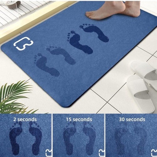 Honcor Lecar Diatomaceous Earth Bath Mat Fast Drying Non Slip 19.6''x31.4â Gray