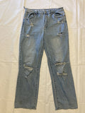 SONG Womenâs Flare Jeans Light Wash Casual 90's Boyfriend Denim Pants 13/31