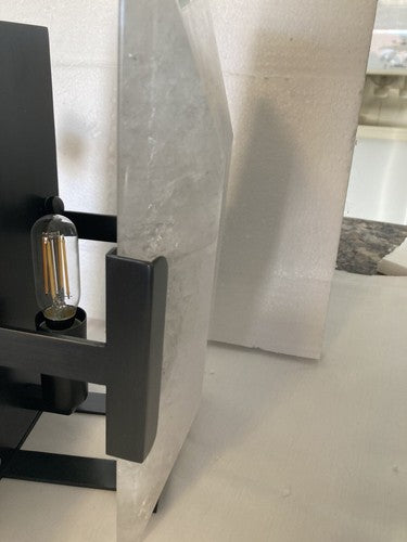 Wall Sconce Lighting Stone Glass Black Natural Rock Clear Indoor Decor 10â X 5â