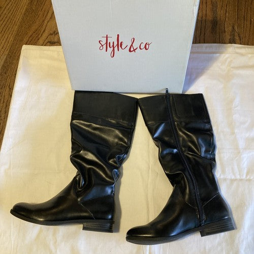 Style & Co Kelimaep Scrunched Boots  Women's Shoes Black Size 5 M