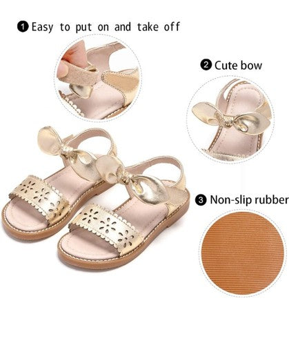 NWT Size 7 Girls Gold Toddler 7M Sandals Shoes   Flower Girl Wedding Sparkle