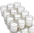 QTY:12 Glass Votives Premium White Unscented Votive Candles Clear Elegant Candle
