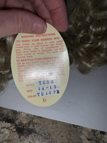 New Vintage Kemper Doll Wig Tess 14-15 Blonde Curly Long TE14PB Reborn Dolls