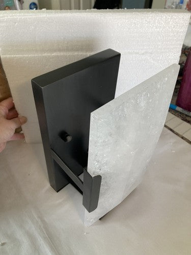 Wall Sconce Lighting Stone Glass Black Natural Rock Clear Indoor Decor 10â X 5â