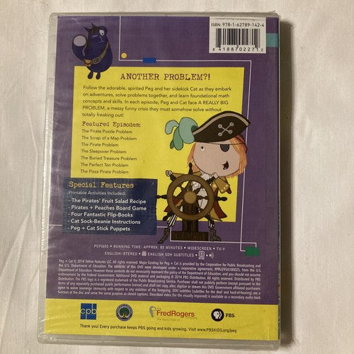 BRAND NEW Peg + Cat: Road Trip Ready - Pirates Ahoy (DVD, 2014) PBS Kids Movie