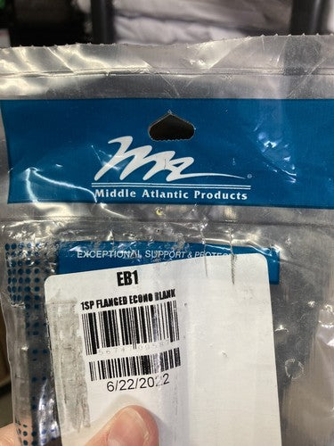 Middle Atlantic EB1, 1 Space Blanking Panel for 19" Rack Mounts