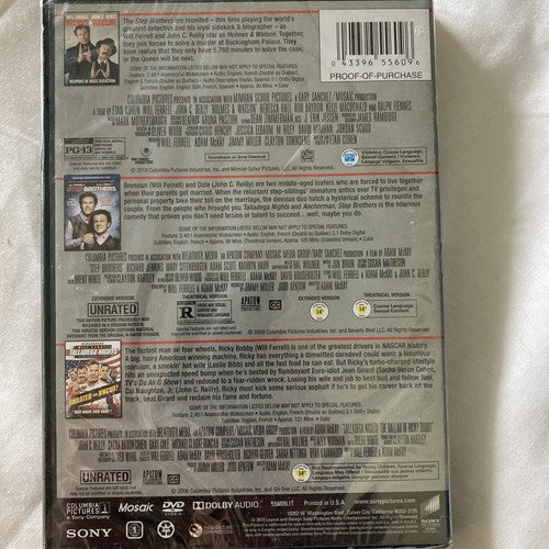 BRAND NEW DVD Step Brothers / Talladega Nights / Holmes & Watson 3 Movie Collect