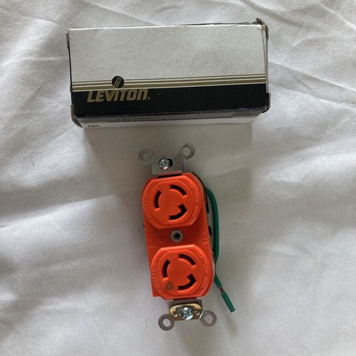 Leviton 4700-IG Duplex Receptacle Locking Blade L6-15R 15A 250V 2P3W Isolated Gr