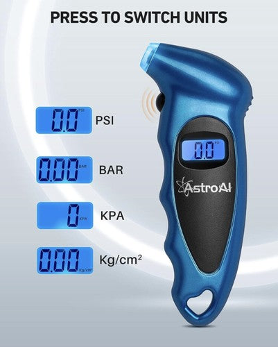 AstroAI Digital Tire Pressure Gauge 150 PSI 4 Settings for Car Truck Bicycle LCD