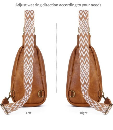 Sling Crossbody Cow Print Bag Women Chest Purse Fanny Pack Shoulder Backpack