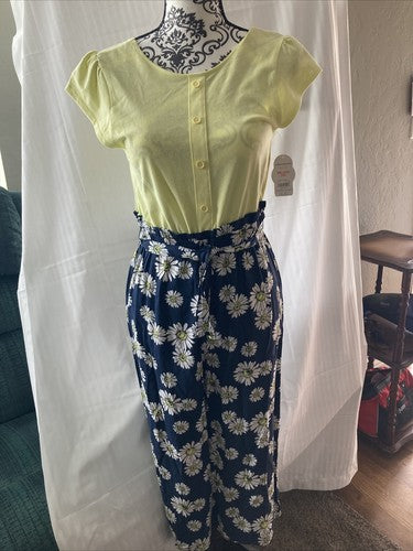 Fashion Jumpsuit XXL 2XG 18 Kid Teen Wonder Nation Yellow Daisy Tie Waist 1 PCs