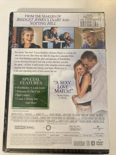 WIMBLEDON (DVD, 2004, Full Frame) Kirsten Dunst BRAND NEW! SEALED! Movie
