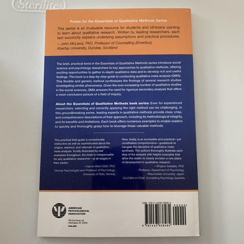 BOOK: Essentials of Qualitative Meta-A (UK IMPORT) Ladislav Timulak Mary Creaner