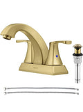 PARLOS 2 Handles Bathroom Faucet Brushed Gold Doris 1407208 Pop Up Drain & Lines