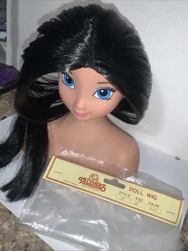 New Doll Wig Tallinaâs Black Long Size 12 Style 10 Straight Top Piece Making