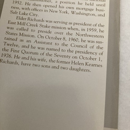 BOOK: THE CHALLENGE AND THE HARVEST Franklin D. Richards AUTOGRAPHED Signed