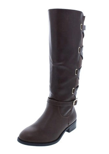 Thalia Sodi Women Veronika Faux Leather Wide Calf Over the Knee Boots Brown  6W