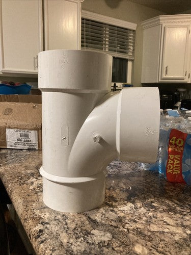 NEW 6â Canplas 192156 PVC DWV Sanitary Tee 6 inch White 11.75 x 7.23 x 14.52