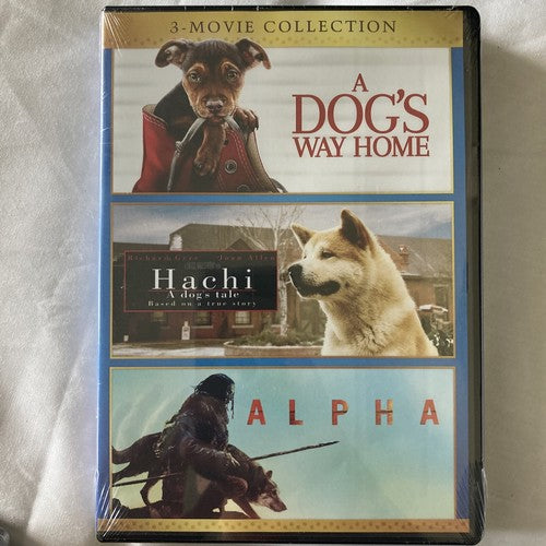 BRAND NEW Alpha / A Dog's Way Home / Hachi: A Dog's Tale (DVD) 3 Movies Pets Dog