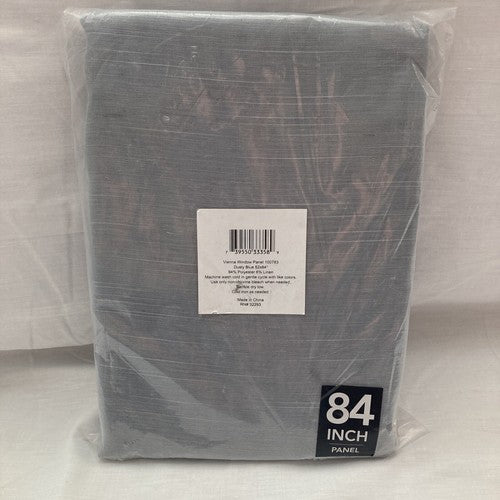 Vienna Window 1 Panel DUSTY BLUE 52X84â Sheer Curtain NEW In Bag Linen Polyester