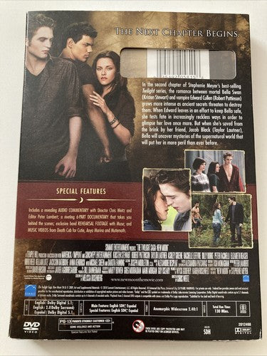 BRAND NEW The Twilight Saga: New Moon DVD 2009 Pattinson Vampire W/ Slip Cover