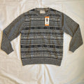 Weatherproof Vintage Men's Crew Neck Fair Isle Newsprint XXL Grey Gray Sweater