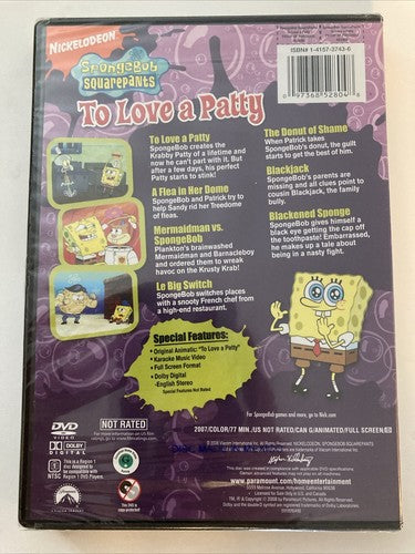 BRAND NEW SpongeBob SquarePants - To Love a Patty (DVD, 2008) Movie Nickelodeon