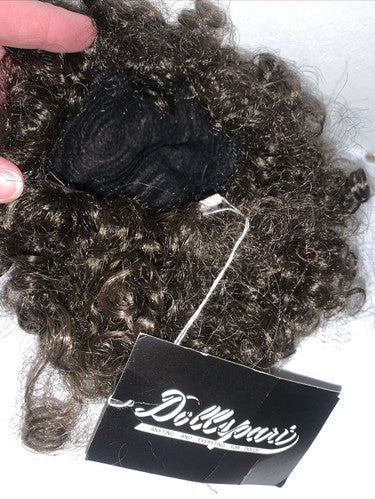 NEW Dollspart Doll Wig Curly Size 12 Dark Brown Synthetic Ringlets 01022