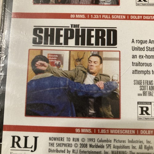 Jean-Claude Van Damme Triple Feature (DVD) Nowhere To Run The Order The Shepard