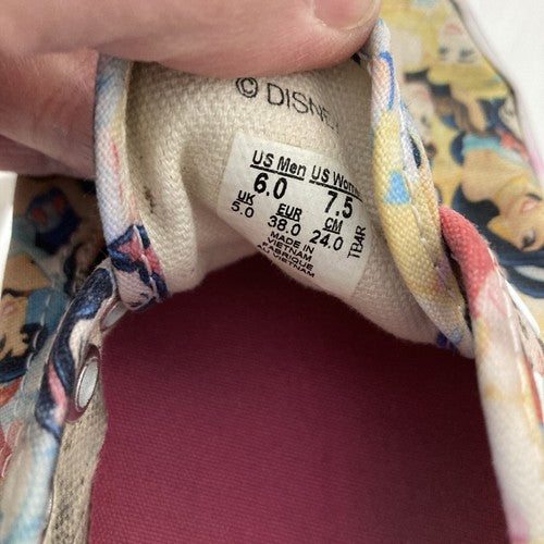 Vans X Disney -Disney  Princess Print Shoes -  Women Sz 7.5 Mens 6 low top Rare