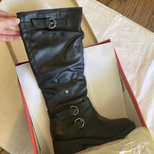 NIB American Rag Boots Size 6.5 M Black Smooth Women's Brinley Riding Brinleyp