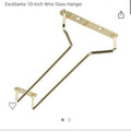 QTY: 12  10â Wire Glass Hanger Holder Hanging Rack Shelf Brass Plated NEW