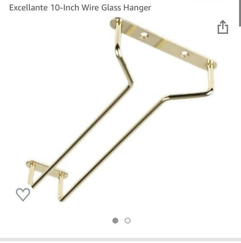 QTY: 12  10â Wire Glass Hanger Holder Hanging Rack Shelf Brass Plated NEW