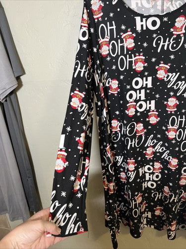 Christmas Women's Dress Holiday Santa Plus Size 2X 3X Tag Removed Black White