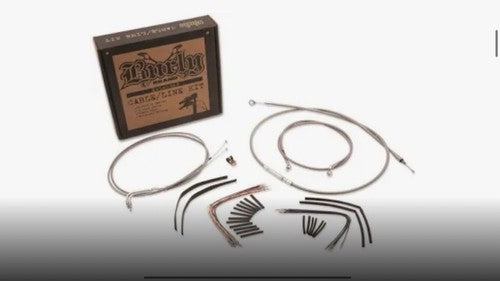 Burly Brand B30-1059 SS Control kt 18â gorla/19â louie bar Throttle Cables +++