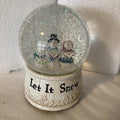 NEW Christmas âLet It Snowâ Snowglobe Glass Snowmen Caroling Music Polystone