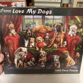 NEW Vermont Christmas Co. Love My Dogs 1000 Piece Jigsaw Puzzle Dog Puppy Cute