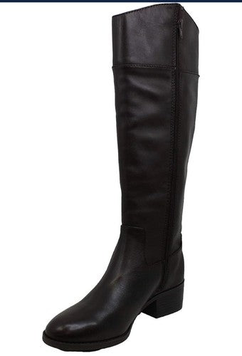 Alfani Womens 6.5 Bexleyy Leather Knee-Hgh Riding Boots Brown leather Wide Calf